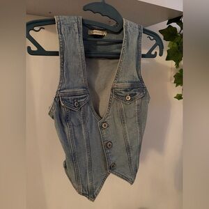 American Eagle Outfitters Light Blue Denim Overalls